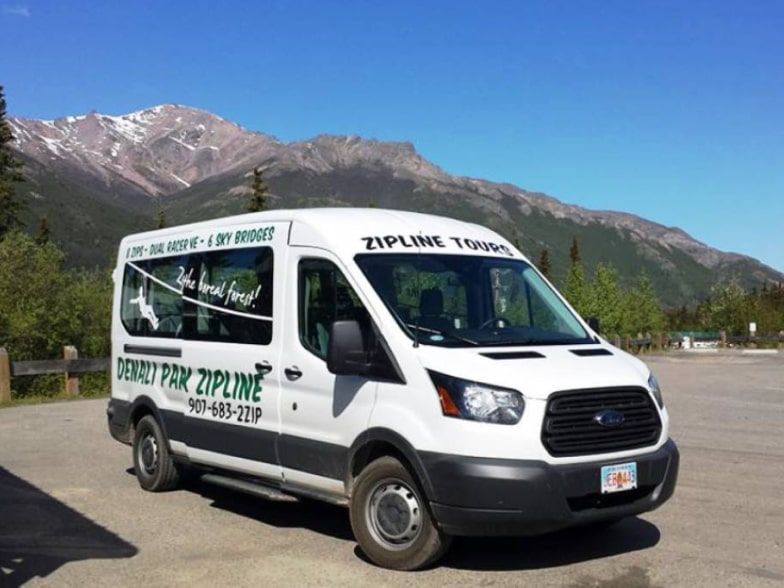 denali park zipline shuttle